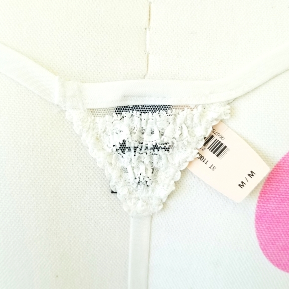 Victoria's Secret Vintage Very Sexy Strappy Lace Ruffle Mesh V-String Panty NWT - Picture 5 of 15